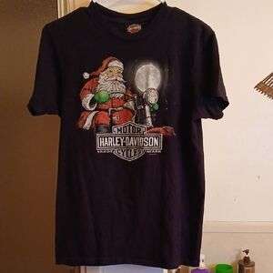 Harley-Davidson Black Santa Claus T-Shirt.sz.small. Smokey Mountain‎